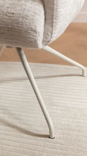 Armlehnstuhl Evania - Dreh und Relax-Funktion, hoher Rücken, Stoff, Ecru