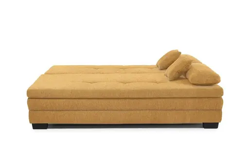 Sofa JONAH - 2-Sitzer inkl. Schlaffunktion und Bettkasten, Stoff, Senfgelb