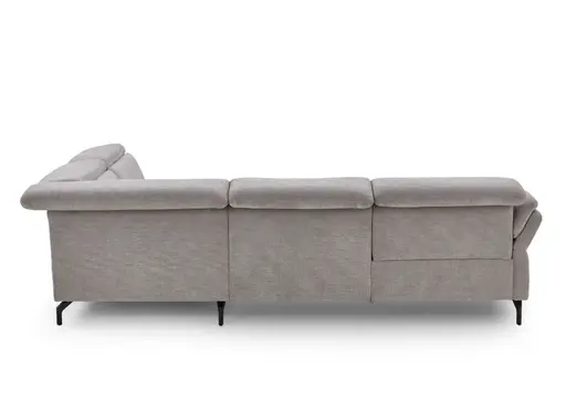 Ecksofa - 2-Sitzer mit Ecke rechts, Stoff, Silbergrau