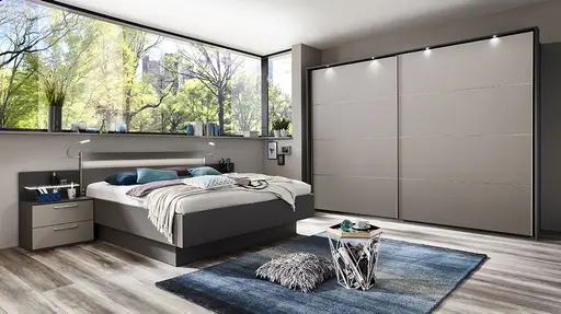 Schlafzimmer - Grau, Lack Manhattan