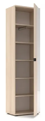 Garderobenschrank - B ca. 55 cm, Riva Eiche Nachbildung, Spiegel