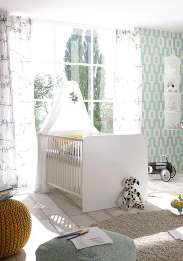 Babybett- Liegefläche ca. 70x140 cm, Weiß