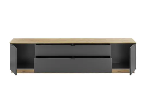 Lowboard- Anthrazit, Eiche Dekor