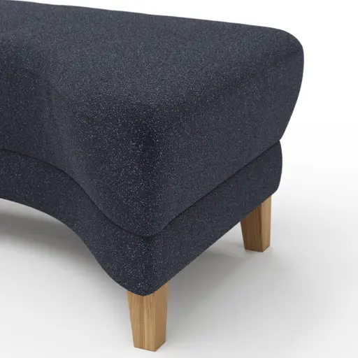 Hocker Stamford - gebogen, Rechts, LB ca. 89x65 cm, Stoff, Dunkelblau