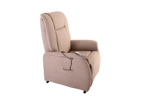 TV-Sessel MANDO - Aufstehhilfe, Relaxfunktion, Stoff, Grau-Beige