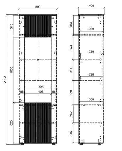 Vitrine- Eiche Dekor, Hellgrau