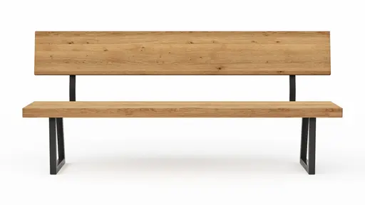 Holzbank Clifton - mit Rückenlehne, Breite ca. 200cm, Zerreiche massiv, natur