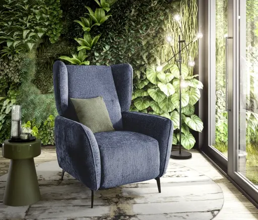 TV-Sessel - Relaxfunktion, Stoff, Navy