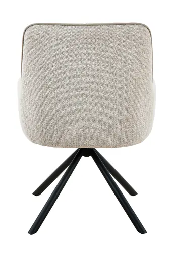 Armlehnstuhl - drehbar, Leder & Stoff, Cappuccino, Beige