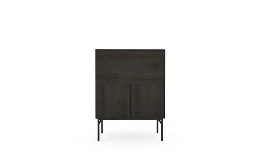 Highboard Edge -  Schwarz, Gebeizt