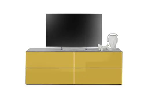 Lowboard - B ca. 181 cm, Goldgelb, Keramikoptik