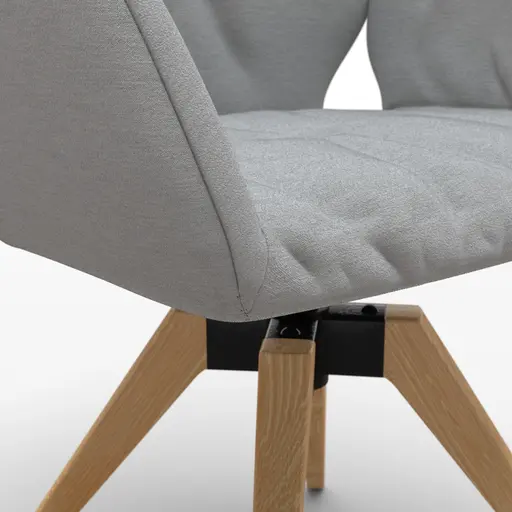 Armlehnstuhl Saltino - Stoff, Hellgrau