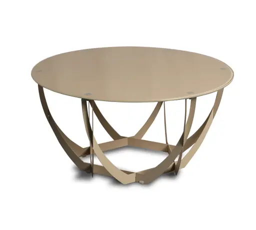 Couchtisch - Ø/H ca. 80x40 cm, Cremeweiß