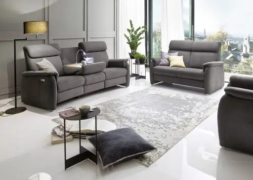 Sofa - 2-Sitzer, Stoff, Anthrazit