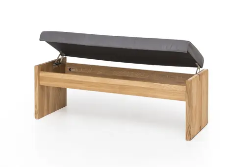 Polsterbank - mit Truhe, Breite ca. 130 cm, Eiche massiv