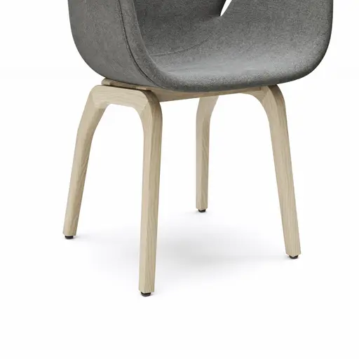 Armlehnstuhl Tooon - Stoff Grau, Gestell Holz