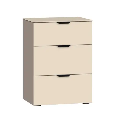 Nachtkommode JOIN IT- Nougat, Glas, Creme