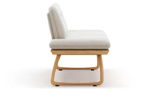 Bank Kamari - Breite ca. 208cm, Seitenteile verstellbar, Leder, Kitt