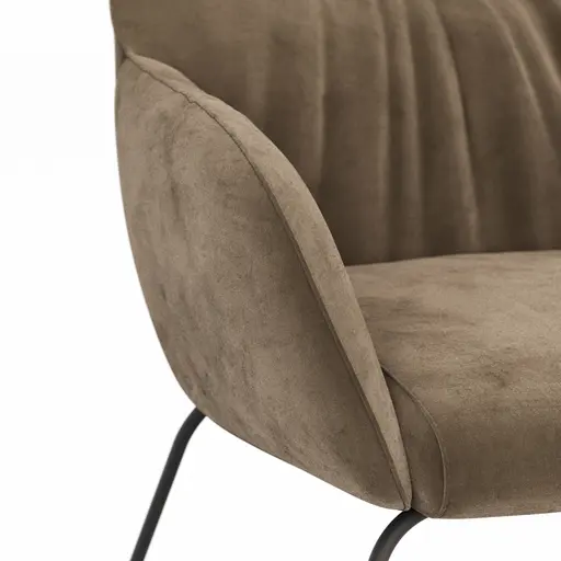 Armlehnstuhl Noli - Stoff, Sand, Kufe