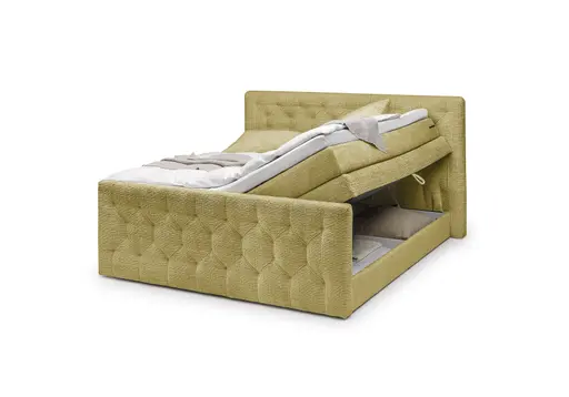 Boxspringbett- Liegefläche ca. 180x200 cm, Stoff, Goldfarben