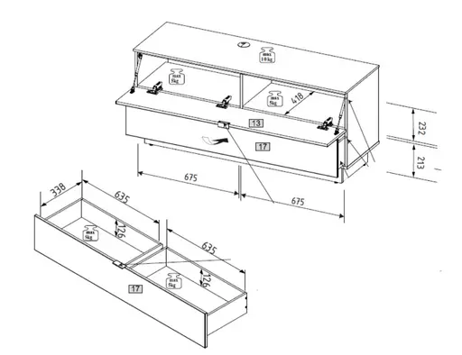 Unterteil - B ca. 140 cm, Kaschmir