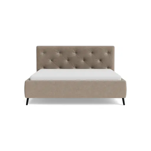 Bettgestell Coria - Liegefläche 180x200 cm, Stoff, Taupe