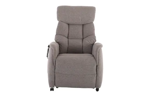 TV-Sessel MARLO - Aufstehhilfe, Relaxfunktion, Kopfteilverstellung, Stoff, Braunbeige