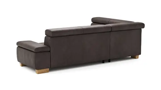 Ecksofa Philadelphia - Ecke links, 2,5-Sitzer, Kopfteil verstellbar (manuell), Leder, Dunkelbraun