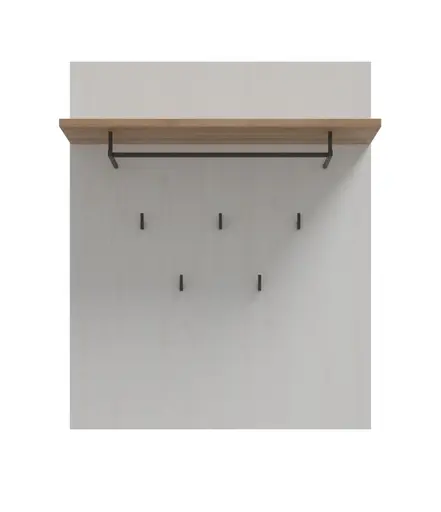Garderobenpaneel FELLIAN- B ca. 87 cm, Weiß, Eiche Dekor
