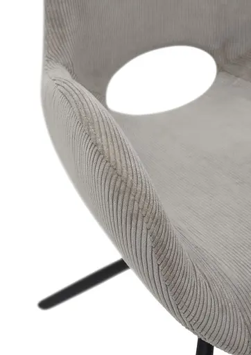 Armlehnstuhl - drehbar, Cord, Hellgrau