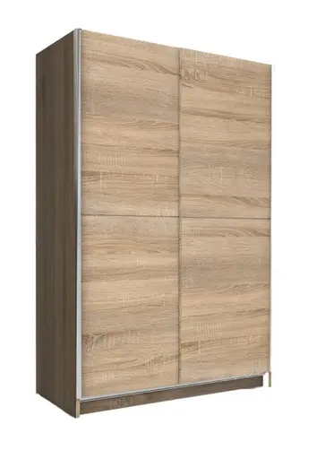 Schwebetürenschrank- B ca. 125 cm, Eiche Dekor