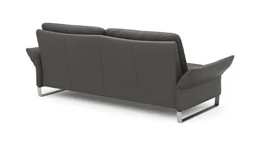 Sofa Tenero - 3-Sitzer inkl. Armlehne verstellbar, Leder, Anthrazit