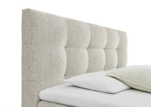 Boxspringbett SANDRIN I- Liegefläche ca. 180x200 cm, Stoff, Creme