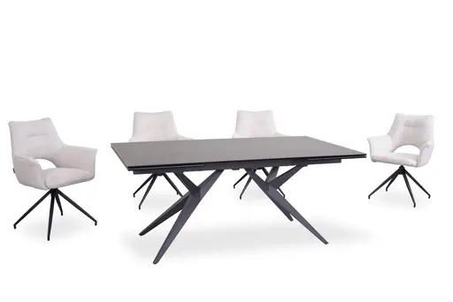 Armlehnstuhl MALEEN - drehbar, Stoff, Beige