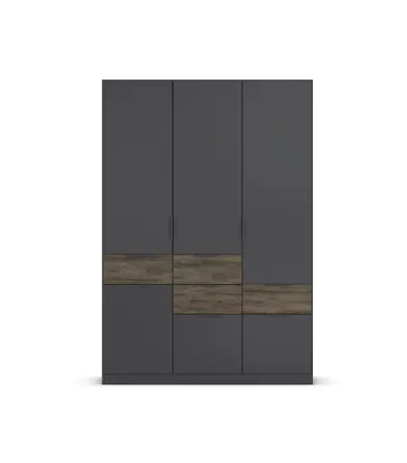 Drehtürenschrank RAAS- B ca. 136 cm, Dunkelgrau, Vintage