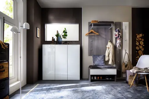 Garderobe - Glas, Weiß