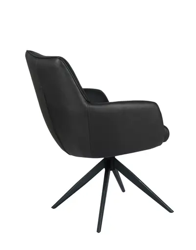 Armlehnstuhl MANON - drehbar, Stoff, Schwarz