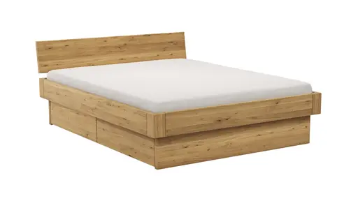 Bettgestell 1660 - Liegefläche ca. 160x200 cm, Wildeiche massiv, geölt