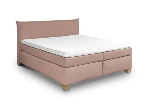  Boxspringbett HADAI- Liegefläche ca. 180x200 cm, Stoff, Rosa, TFK H2/TFK H3