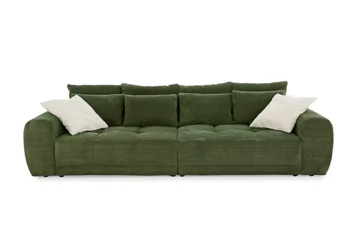 Megasofa JANNI - 3-Sitzer, Stoff, Dunkelgrün
