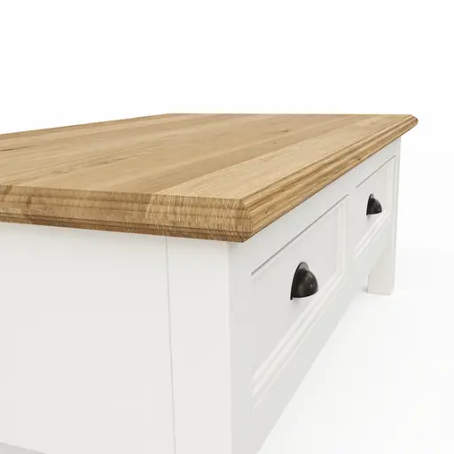 Couchtisch Louisiana - LBH ca. 70x120x45 cm, Weiß