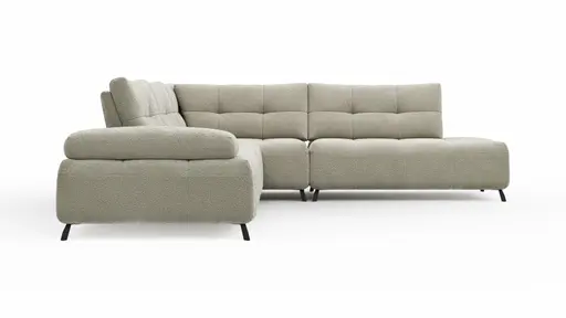 Ecksofa Comodo - 2,5-Sitzer, Ecke rechts, Stoff, Offwhite