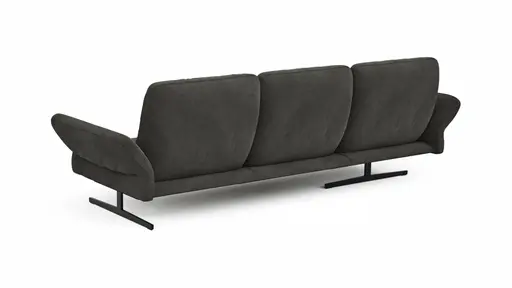 Ecksofa  Alexander - Longchair links mit 3-Sitzer inkl. Kopfstütze/Armlehne verstellbar, Stoff, Braungrün