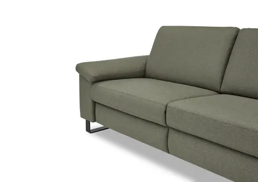 Sofa CALM PLUS 2.0 - 3-Sitzer, Relaxfunktion teilmotorisch inkl. Kopftstütze, Stoff, Olive
