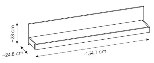 Wandboard - B ca. 154 cm, Kaschmir, Stone Eiche Nachbildung