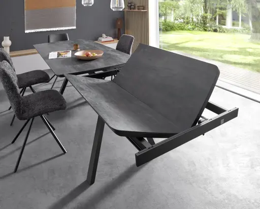 Esstisch Sedana - ausziehbar, LB ca. 200x100cm, Keramik, Schiefergrau