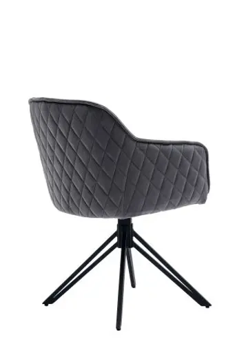 Armlehnstuhl - drehbar, Samt, Grau