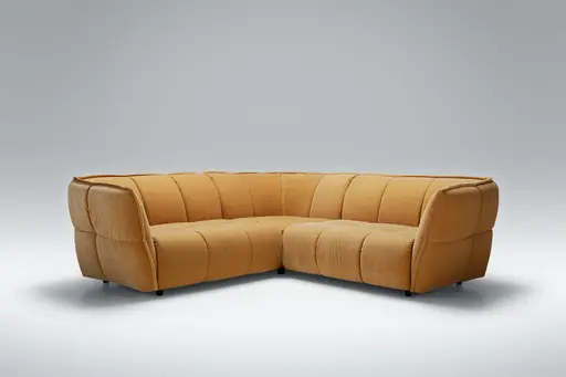 Ecksofa Hedda - Ecke links, 1,5-Sitzer, Velour Caramel