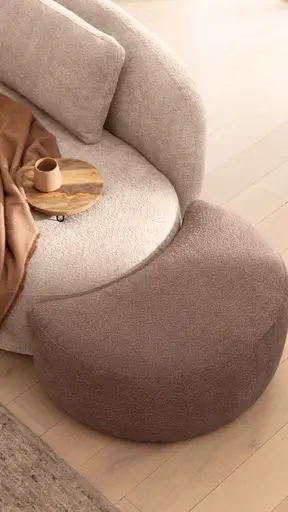 Anstellhocker Karasu - Stoff, Taupe