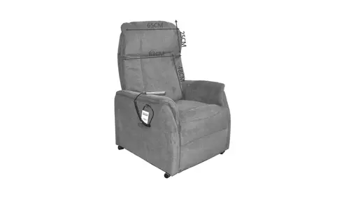 TV-Sessel MANDO - Aufstehhilfe, Relaxfunktion, Stoff, Grau-Beige